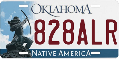 OK license plate 828ALR