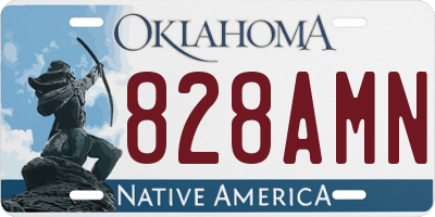 OK license plate 828AMN
