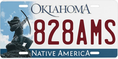 OK license plate 828AMS