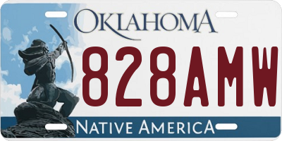 OK license plate 828AMW