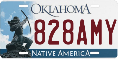 OK license plate 828AMY