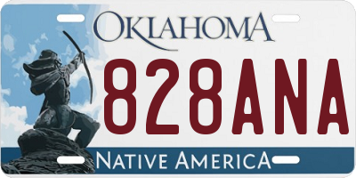 OK license plate 828ANA