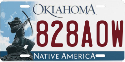 OK license plate 828AOW