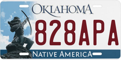 OK license plate 828APA