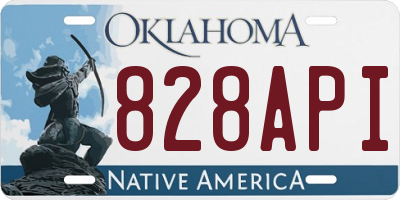 OK license plate 828API