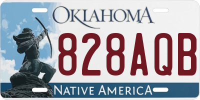 OK license plate 828AQB