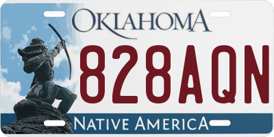 OK license plate 828AQN