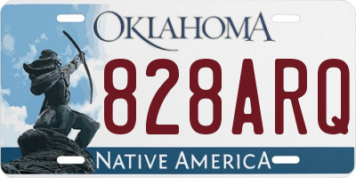 OK license plate 828ARQ