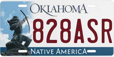 OK license plate 828ASR