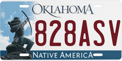 OK license plate 828ASV