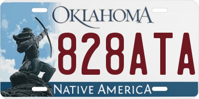 OK license plate 828ATA