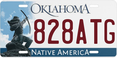 OK license plate 828ATG
