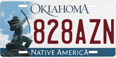 OK license plate 828AZN