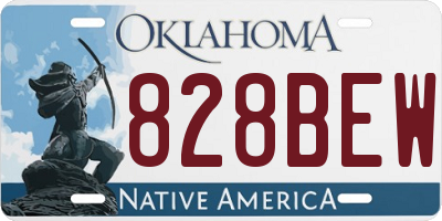 OK license plate 828BEW