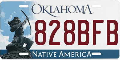 OK license plate 828BFB