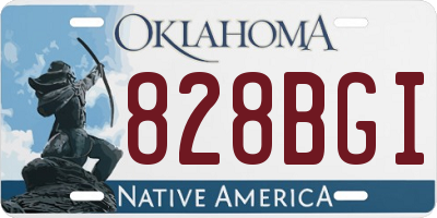 OK license plate 828BGI