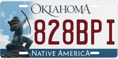 OK license plate 828BPI