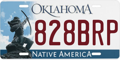 OK license plate 828BRP