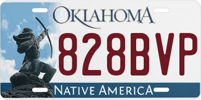 OK license plate 828BVP