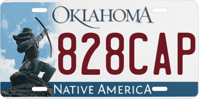 OK license plate 828CAP