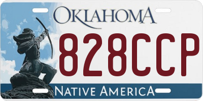 OK license plate 828CCP