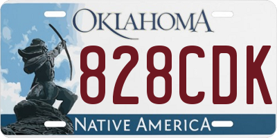 OK license plate 828CDK
