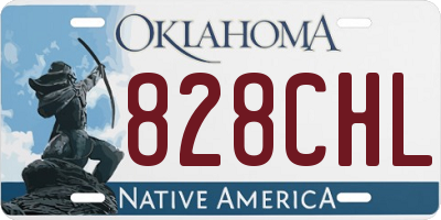 OK license plate 828CHL