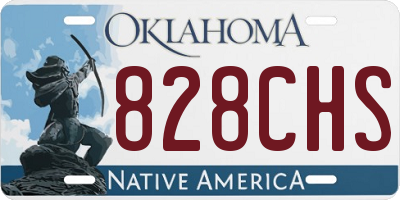 OK license plate 828CHS