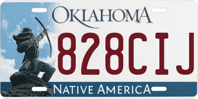 OK license plate 828CIJ