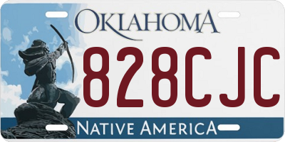 OK license plate 828CJC