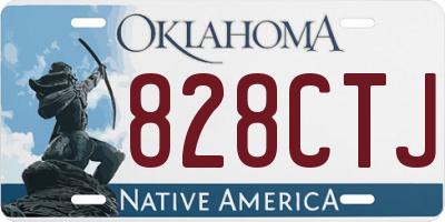 OK license plate 828CTJ