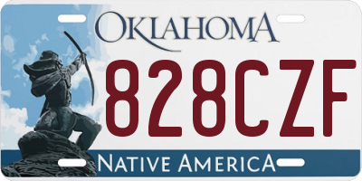 OK license plate 828CZF