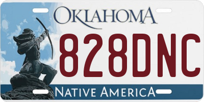 OK license plate 828DNC