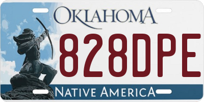 OK license plate 828DPE