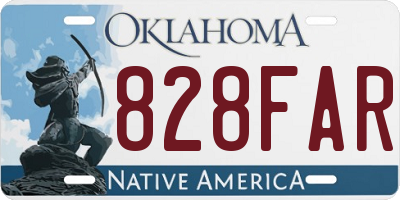 OK license plate 828FAR