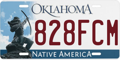 OK license plate 828FCM