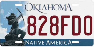 OK license plate 828FDO