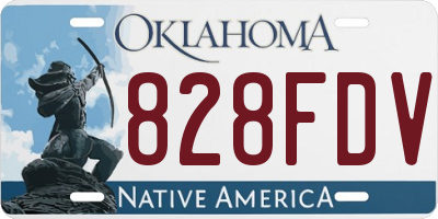 OK license plate 828FDV