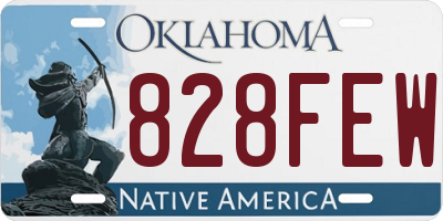 OK license plate 828FEW