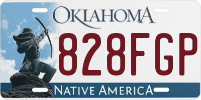 OK license plate 828FGP