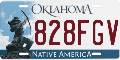 OK license plate 828FGV