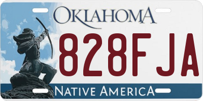 OK license plate 828FJA