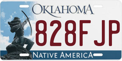 OK license plate 828FJP