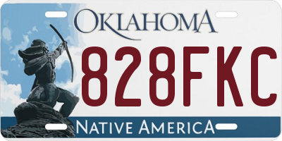OK license plate 828FKC
