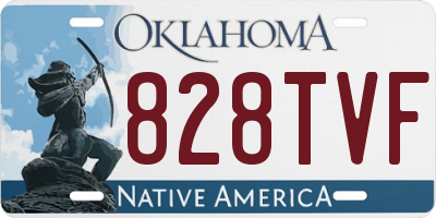 OK license plate 828TVF