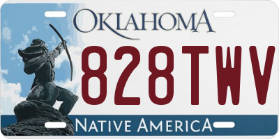 OK license plate 828TWV