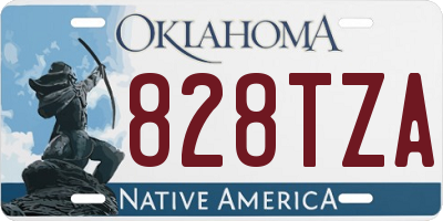 OK license plate 828TZA