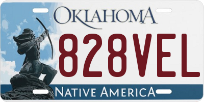OK license plate 828VEL
