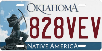 OK license plate 828VEV