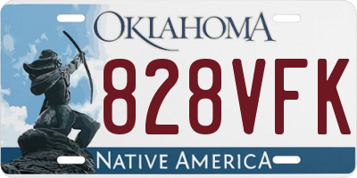 OK license plate 828VFK